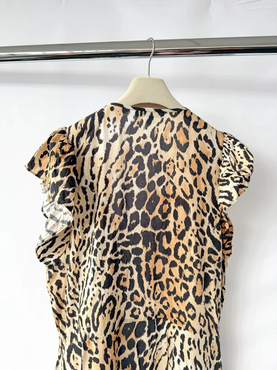 Melissa Odabash Brianna Leopard Print Kaftan Beach Cover-Up Open Robe - Imagen 7