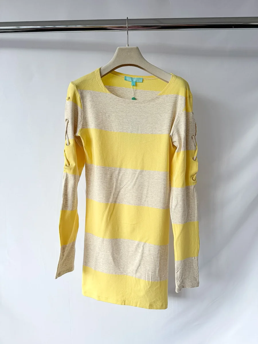 Melissa Odabash Tamara Yellow Striped Long Sleeve Dress - Imagen 3