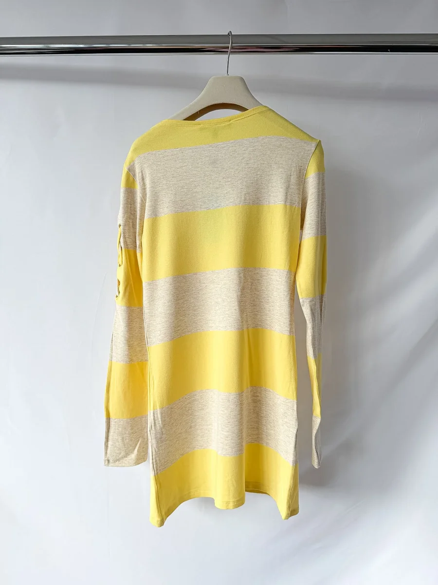 Melissa Odabash Tamara Yellow Striped Long Sleeve Dress - Imagen 5