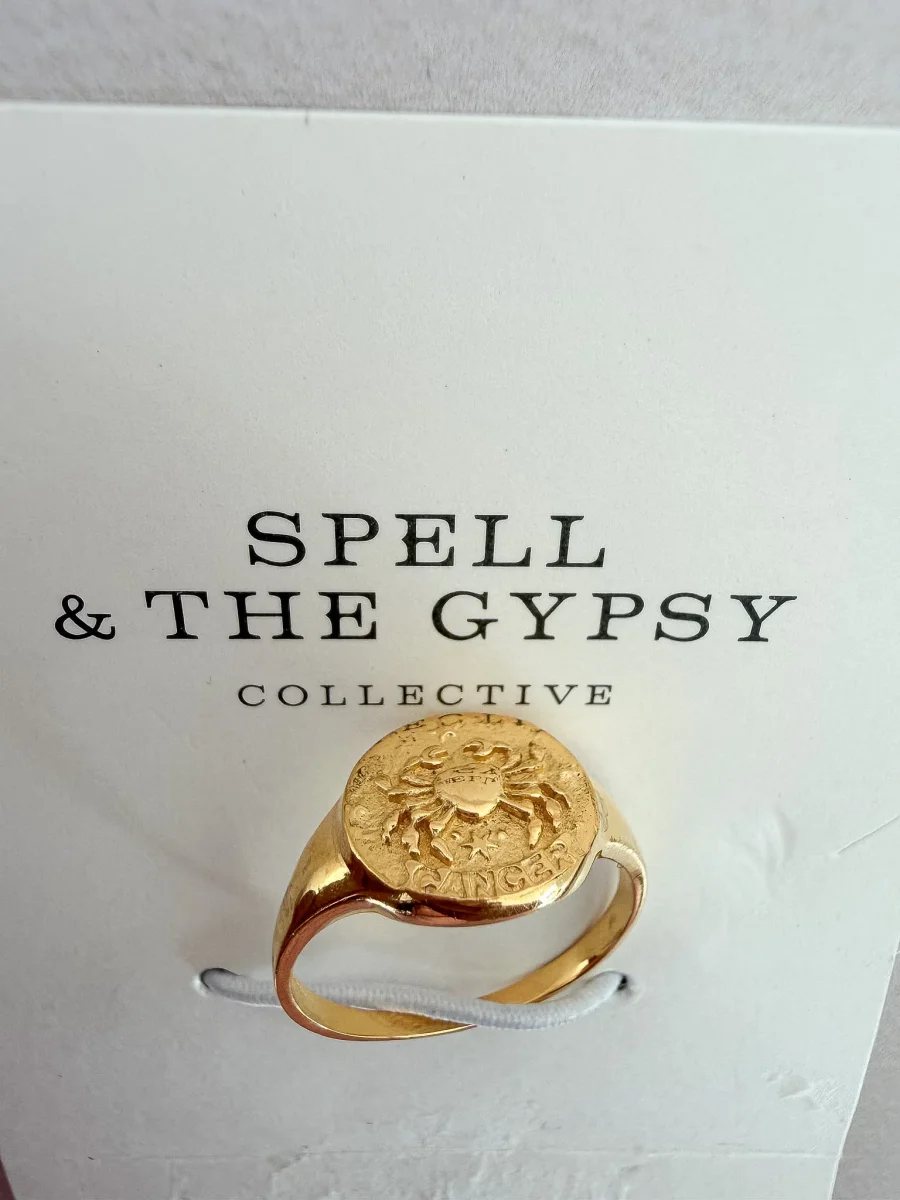 Spell & The Gypsy Cancer Star Sign Star Gazer Zodiac Ring Size 9 - Imagen 4