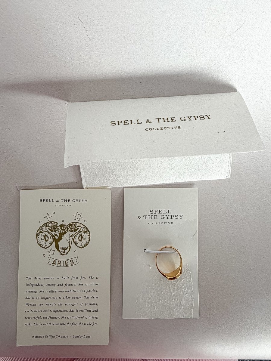 Spell & The Gypsy Aries Star Sign Star Gazer Zodiac Ring - Size 9 - Imagen 7