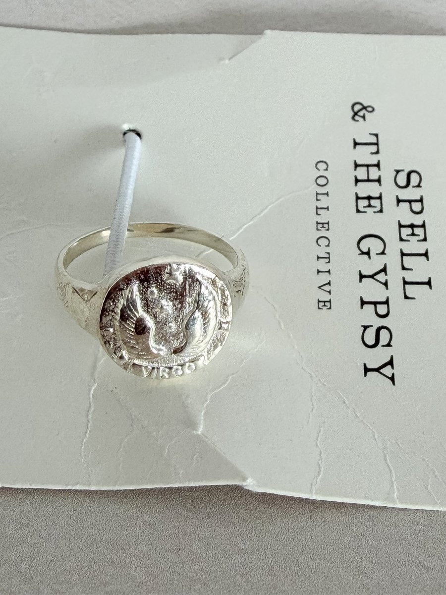 Spell & The Gypsy Virgo Star Sign Star Gazer Zodiac Silver Ring - Size 6 - Imagen 3