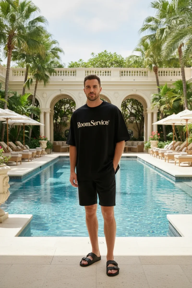 Late Checkout Black Room Service Tee Shirt