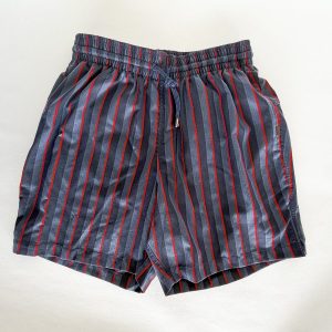 Derek Rose Swim Shorts Dark Grey Red Striped