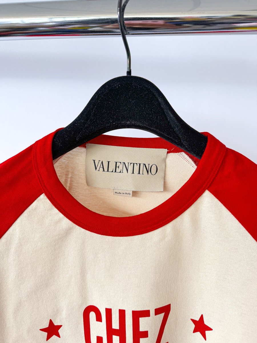 Valentino Chez Red Beige Tee Shirt - Imagen 6