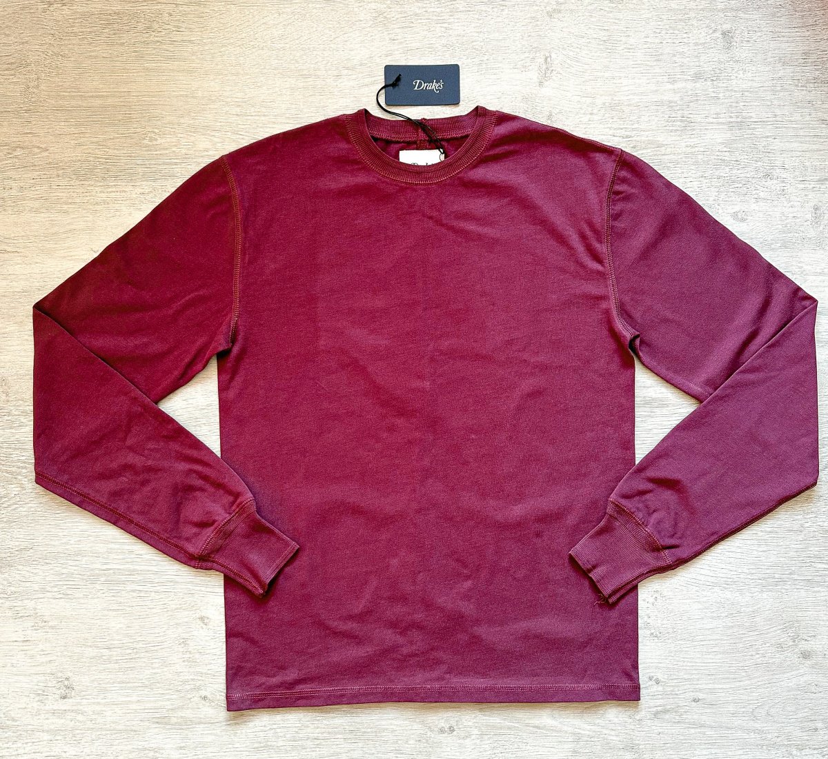 Drake's Burgundy Long Sleeve Hiking Tee Shirt - Imagen 6
