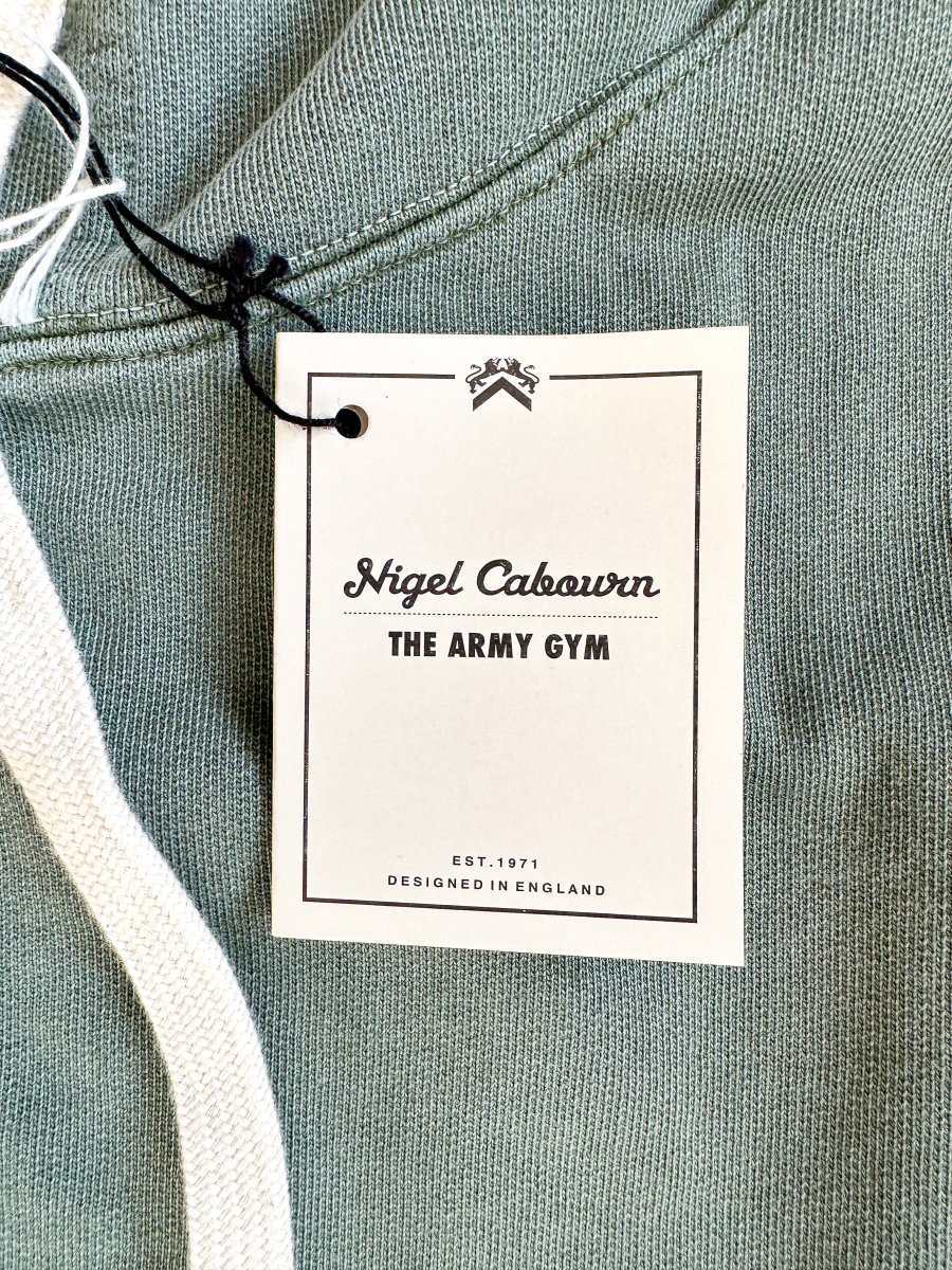 Nigel Cabourn Green Embroidered Arrow Zip Hoodie Jacket - Imagen 7