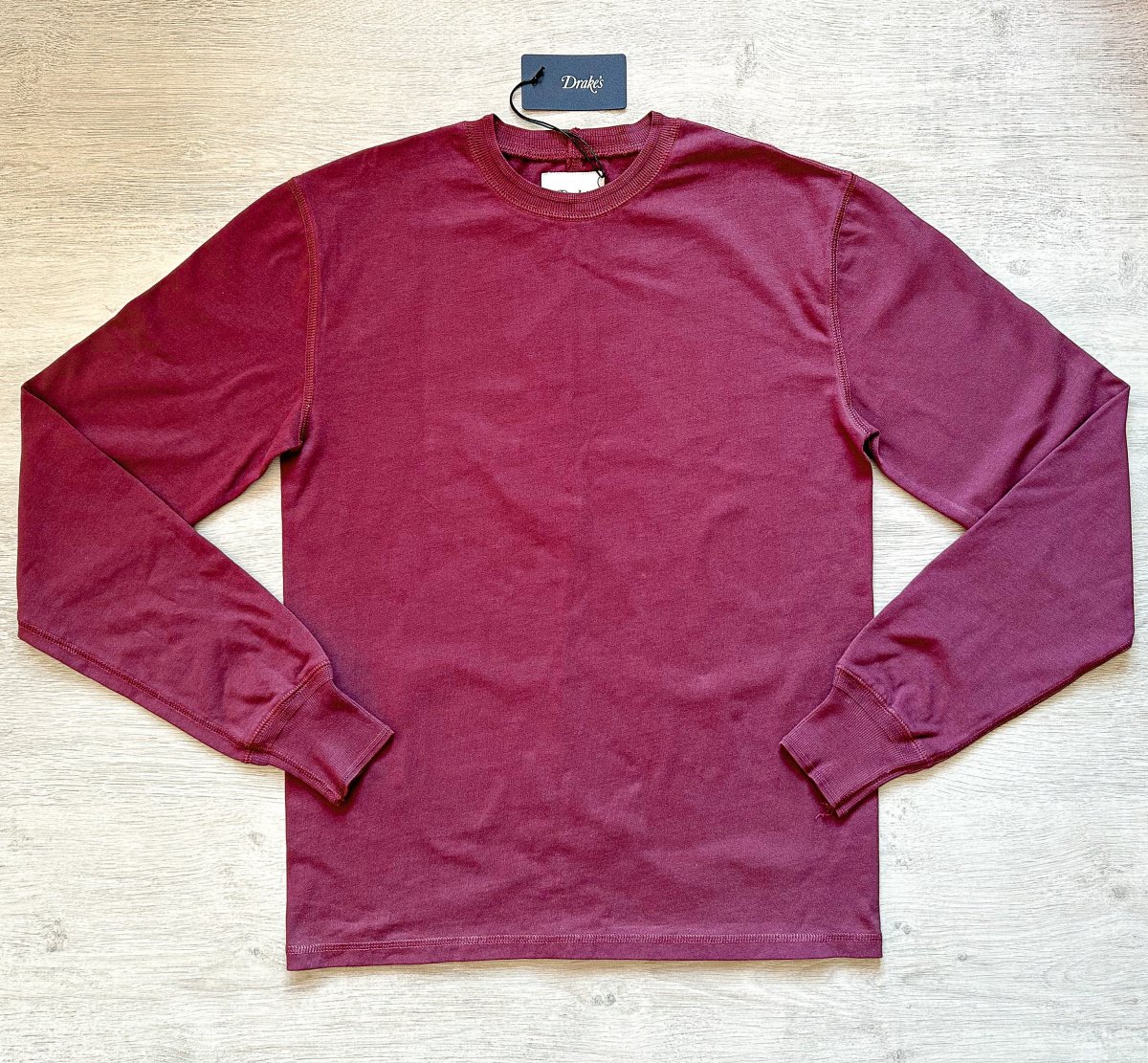 Drake's Burgundy Long Sleeve Hiking Tee Shirt