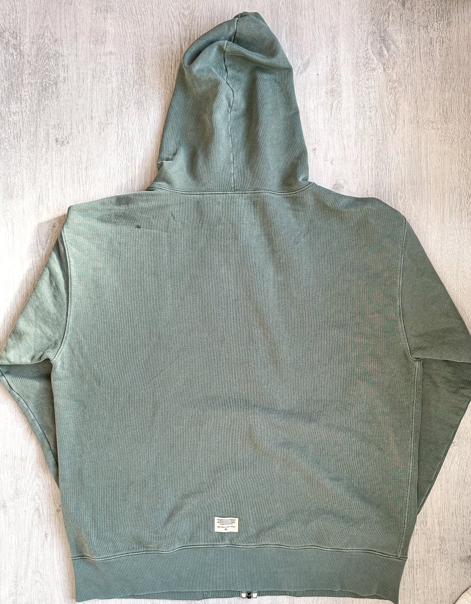 Nigel Cabourn Green Embroidered Arrow Zip Hoodie Jacket - Imagen 3