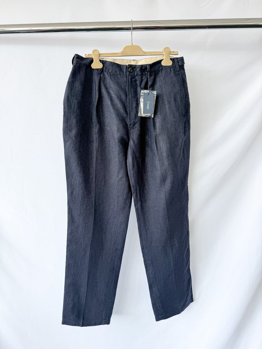 Drake's Mk1 Linen Games Trousers Navy Blue