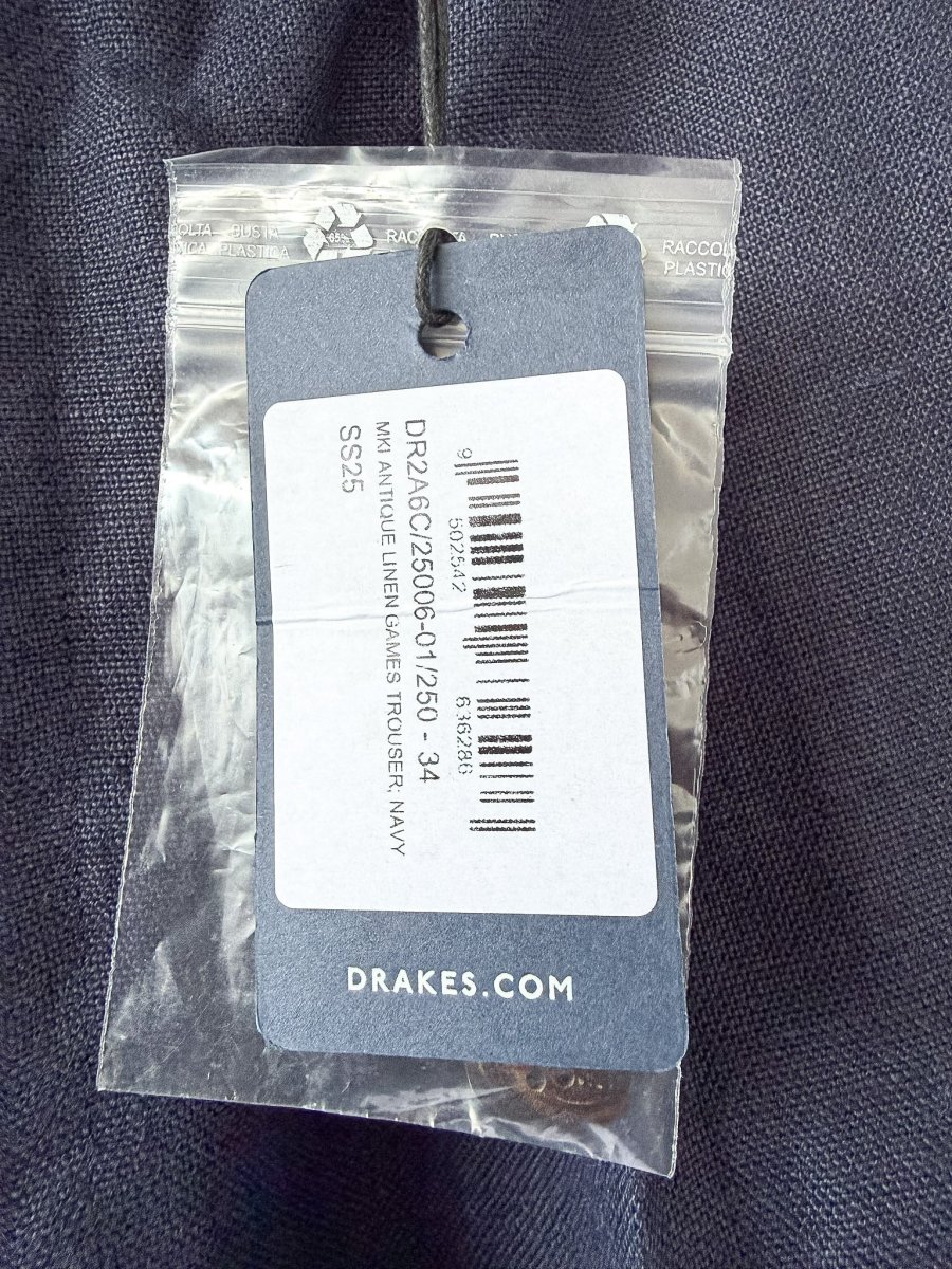 Drake's Mk1 Linen Games Trousers Navy Blue - Imagen 5