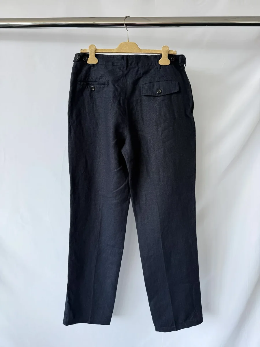 Drake's Mk1 Linen Games Trousers Navy Blue - Imagen 3