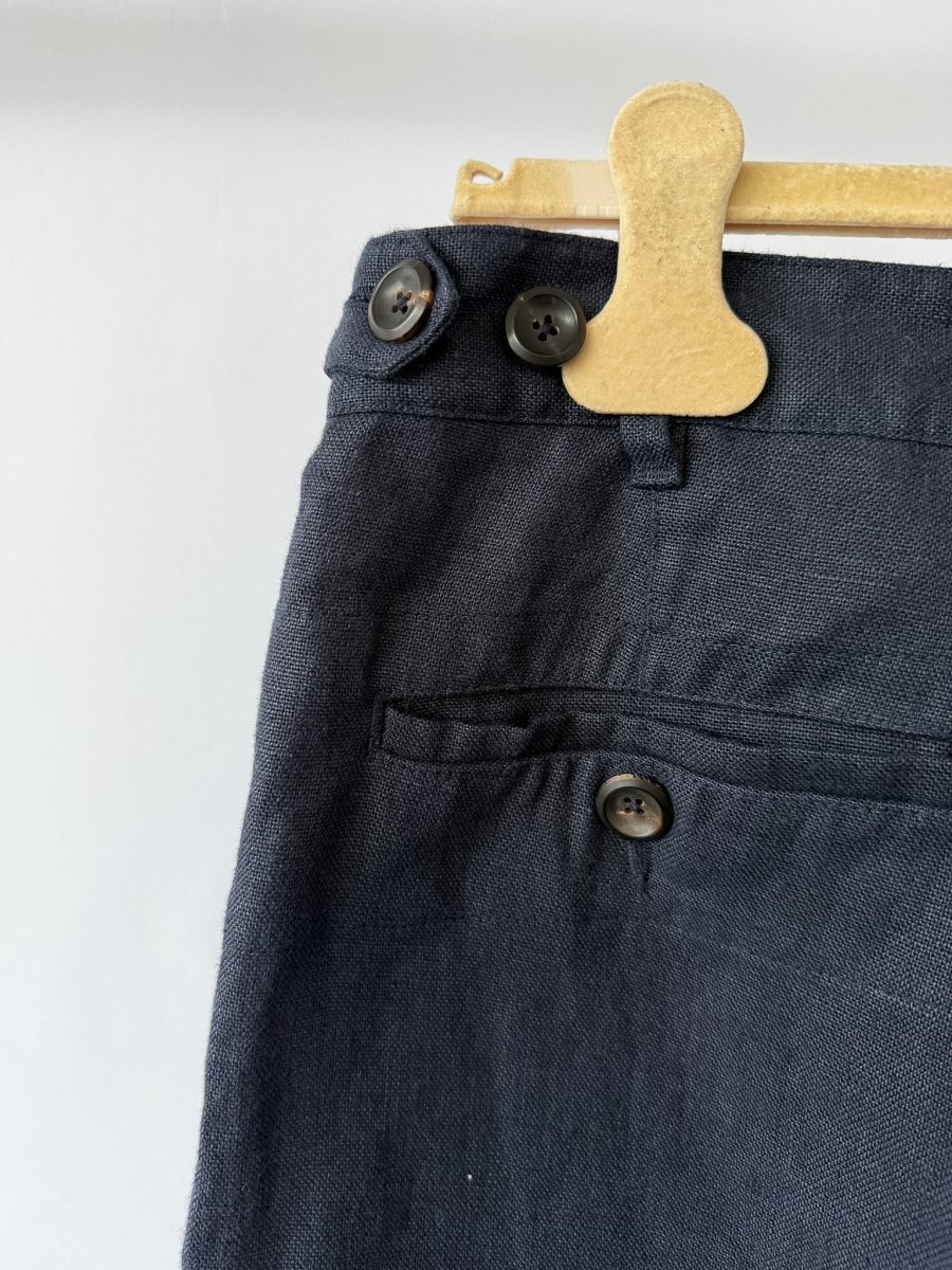Drake's Mk1 Linen Games Trousers Navy Blue - Imagen 7