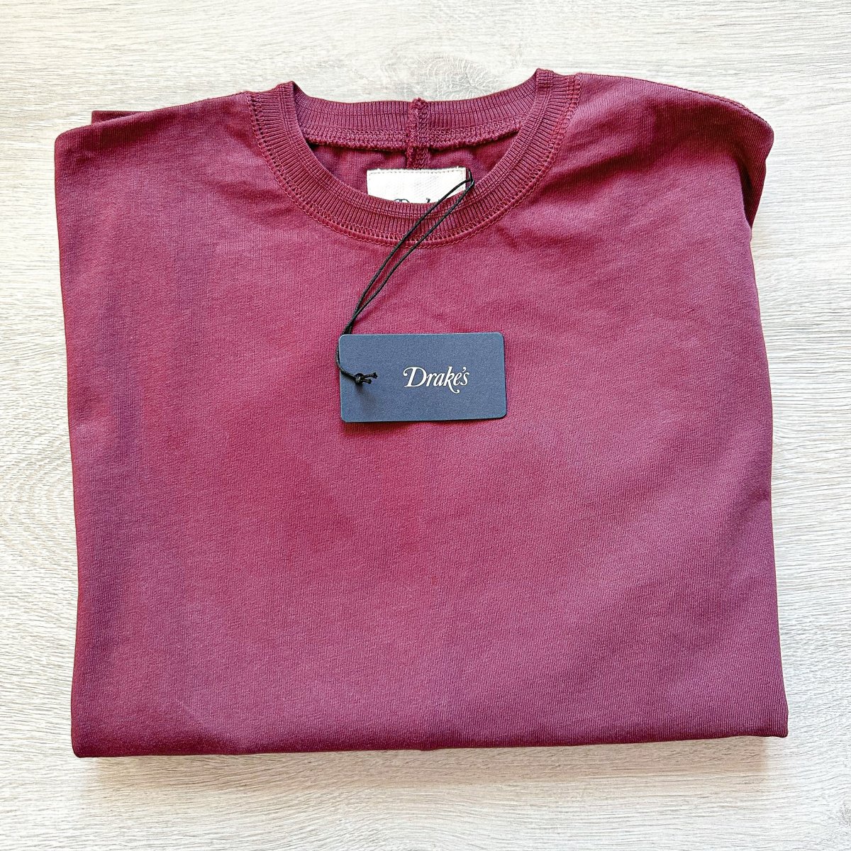Drake's Burgundy Long Sleeve Hiking Tee Shirt - Imagen 8