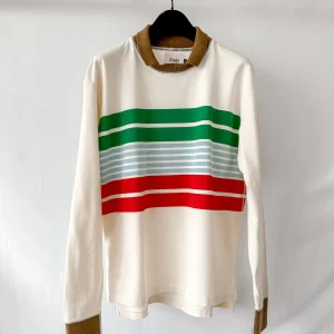Drake's Ecru Long Sleeve Mock Neck Rugby Shirt