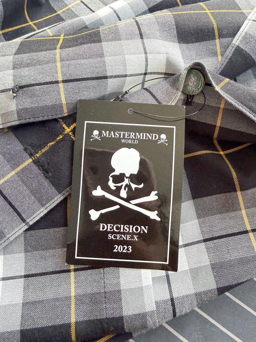 Mastermind World Grey Checked Oversized Shirt Overshirt - Imagen 4