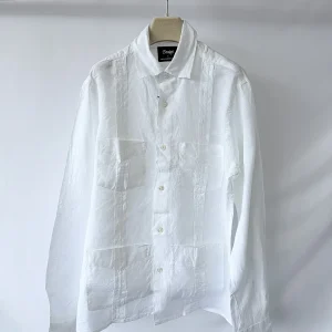 Drake's White Guayabera Linen Shirt