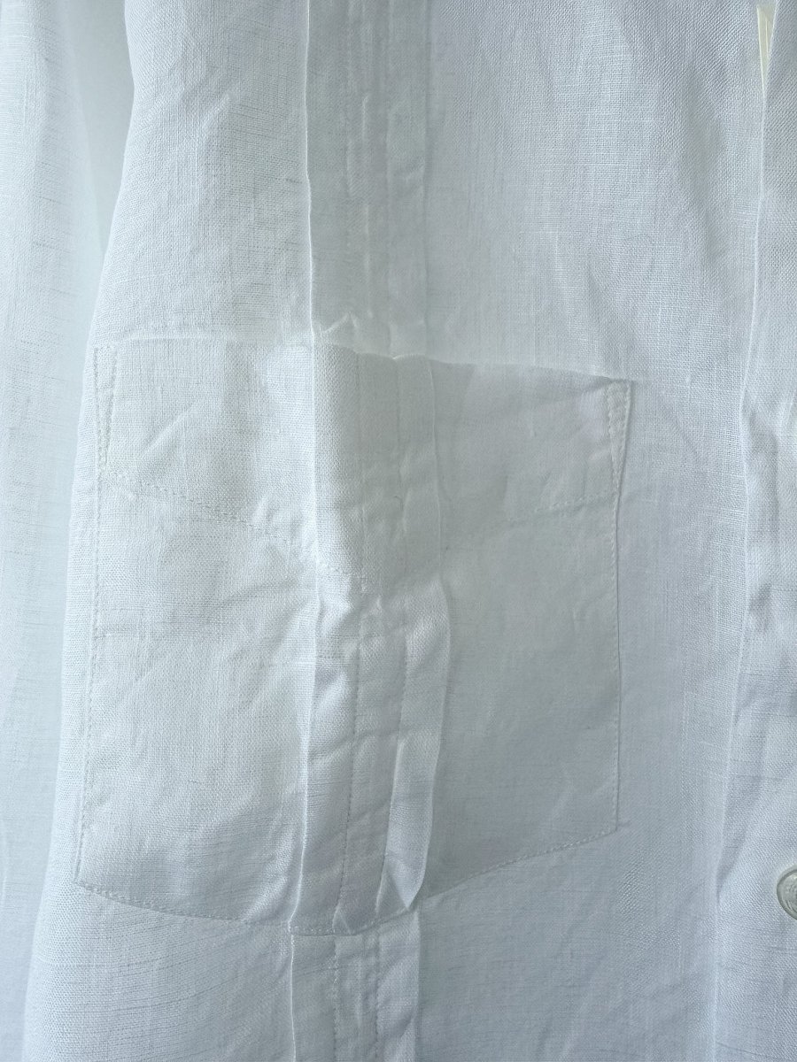 Drake's White Guayabera Linen Shirt - Imagen 6