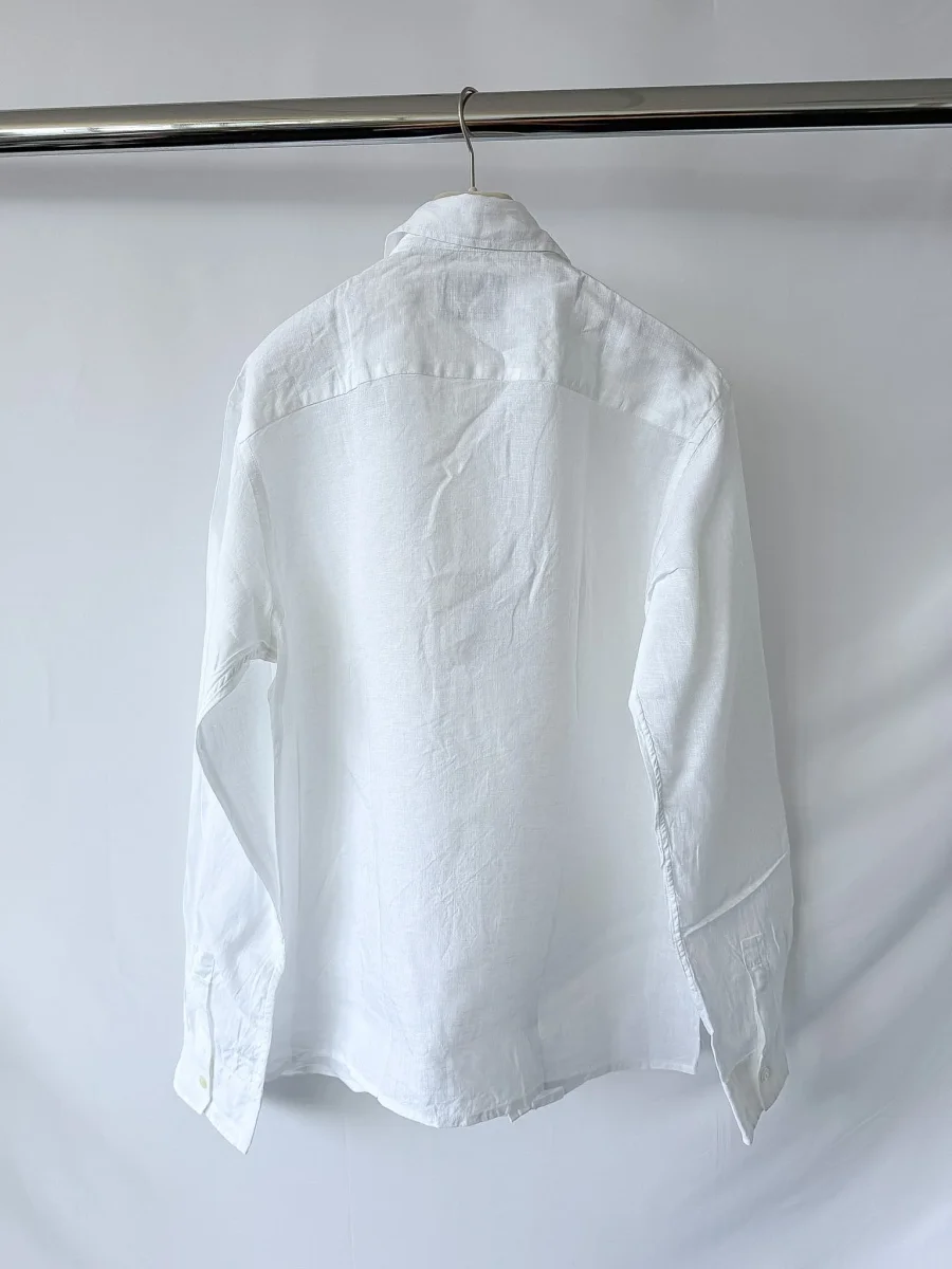 Drake's White Guayabera Linen Shirt - Imagen 3