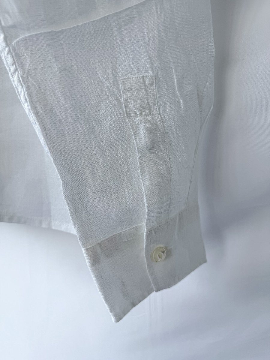 Drake's White Guayabera Linen Shirt - Imagen 7