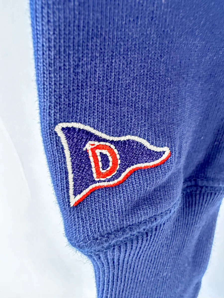 Drake's Navy Zip-Up Neck D Flag Embroidered Cotton Sweatshirt - Imagen 6