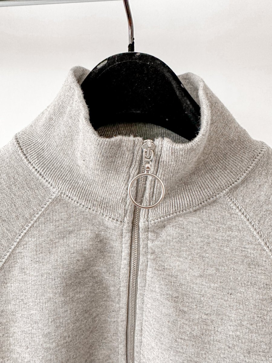 Drake's Grey Quarter Zip Neck Cotton D Logo Detail Sweatshirt - Imagen 5
