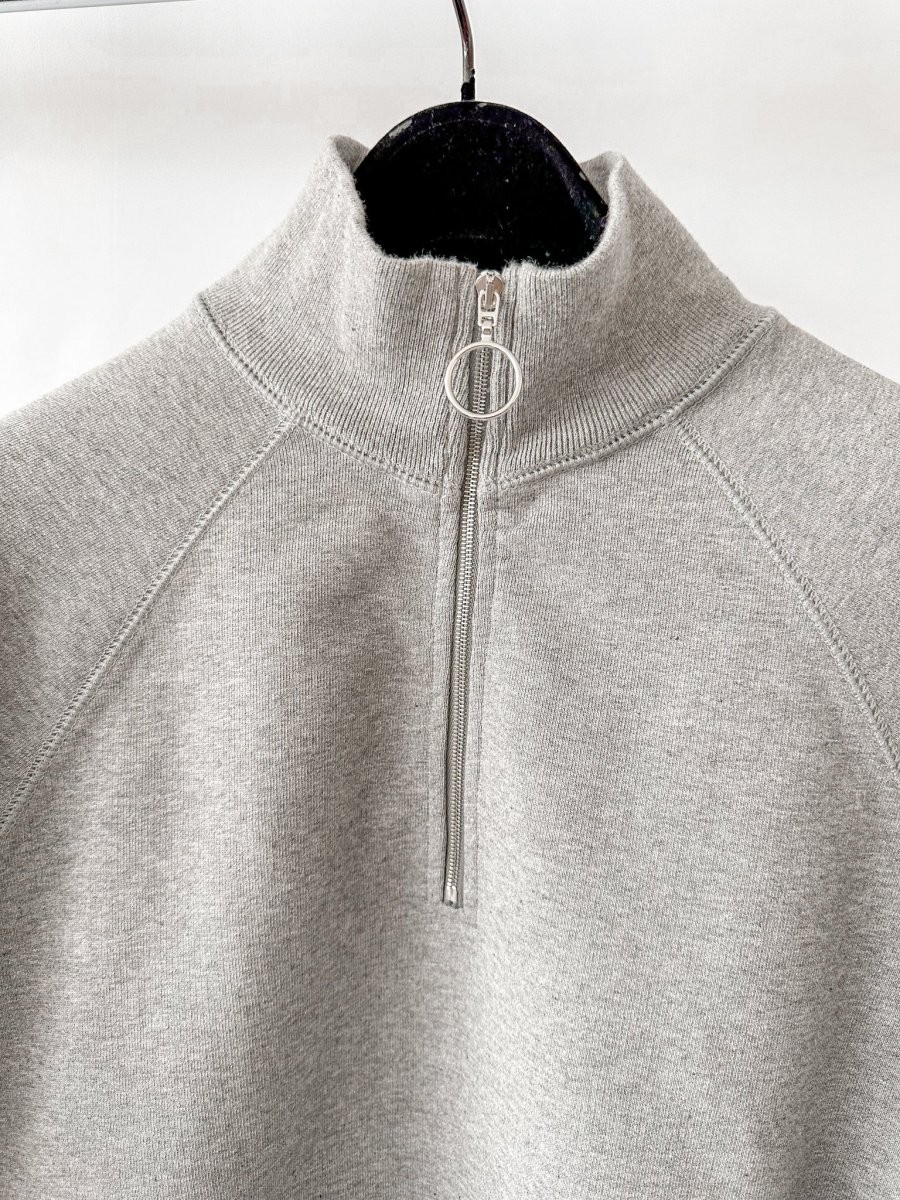 Drake's Grey Quarter Zip Neck Cotton D Logo Detail Sweatshirt - Imagen 6