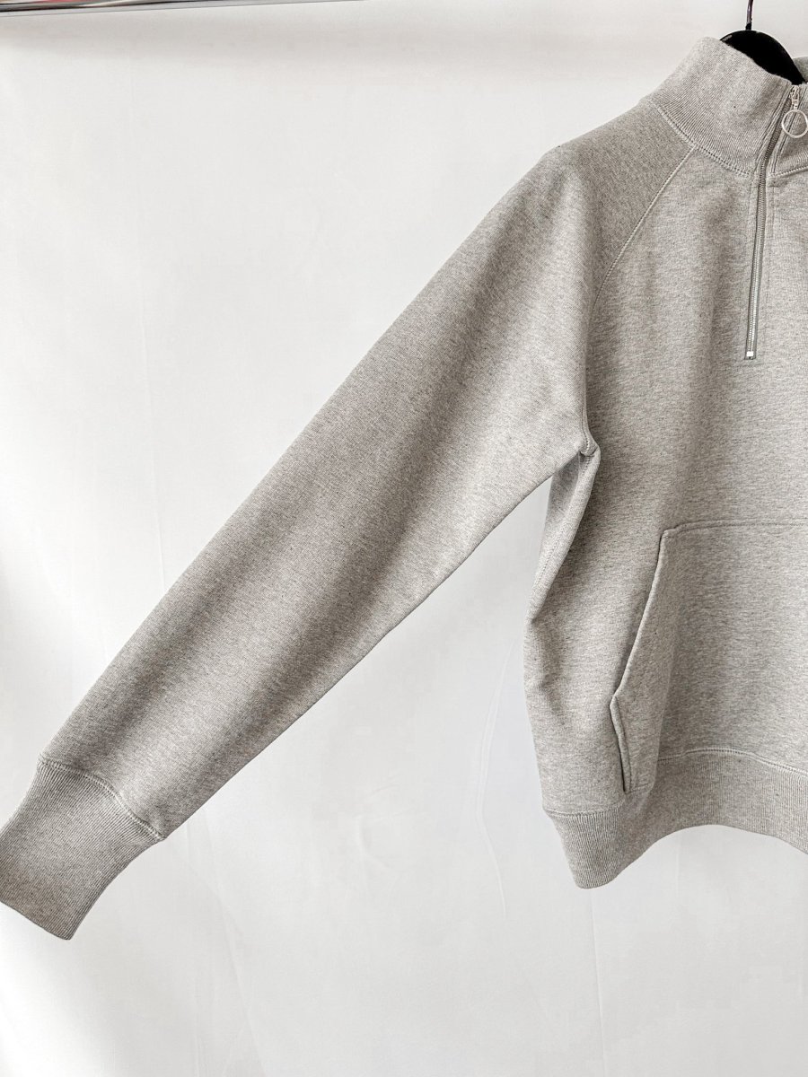 Drake's Grey Quarter Zip Neck Cotton D Logo Detail Sweatshirt - Imagen 7