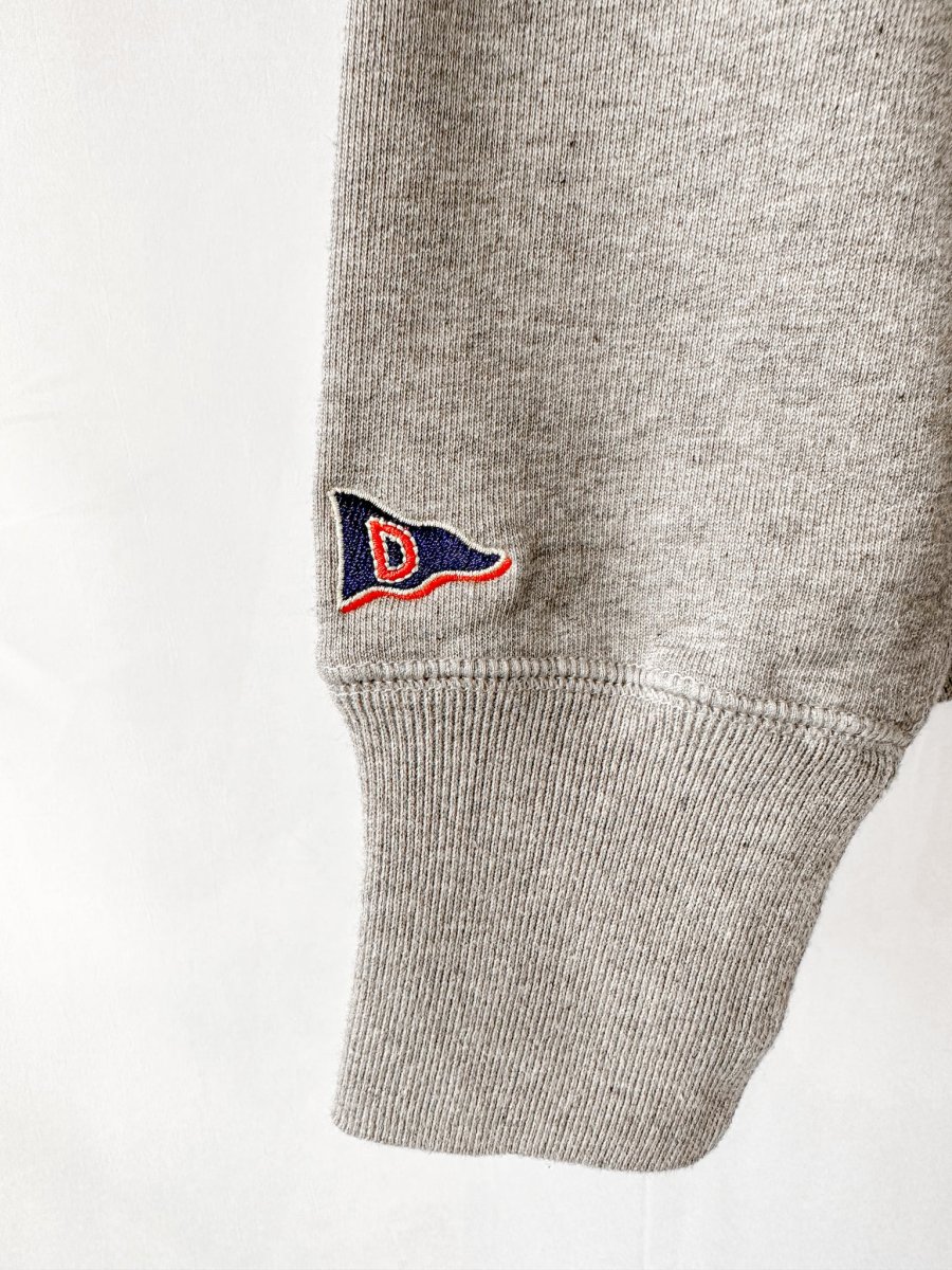 Drake's Grey Quarter Zip Neck Cotton D Logo Detail Sweatshirt - Imagen 8