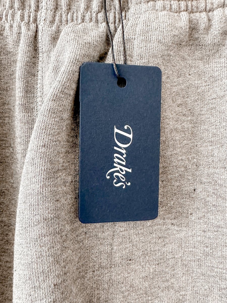 Drake's Grey Cotton D Flag Emblem Jogger Shorts - Imagen 4