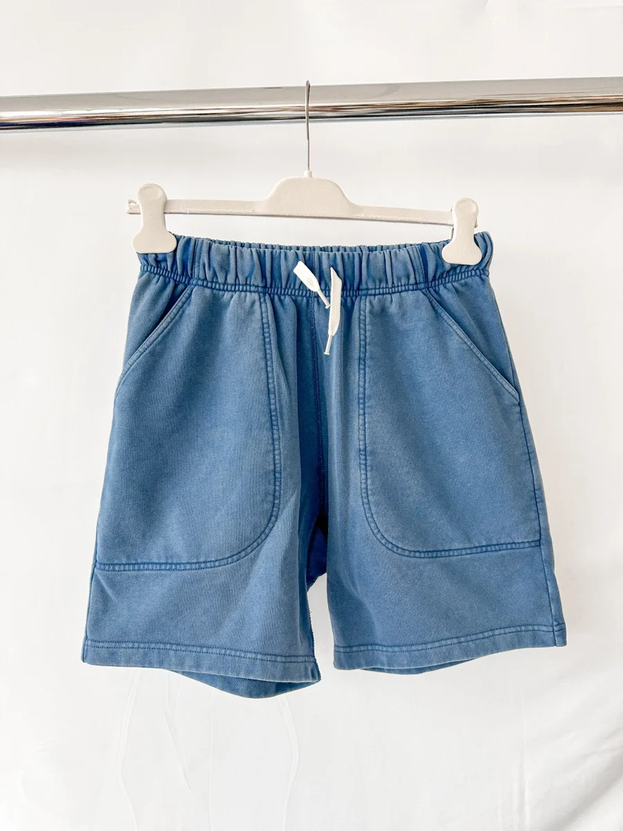 Drake's Acid Blue Cotton Drawstring Jogger Shorts