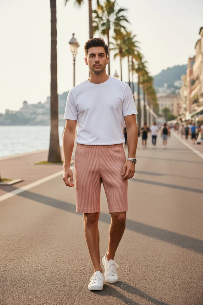 Issey Miyake Pleats Please Peach Shorts - Imagen 2