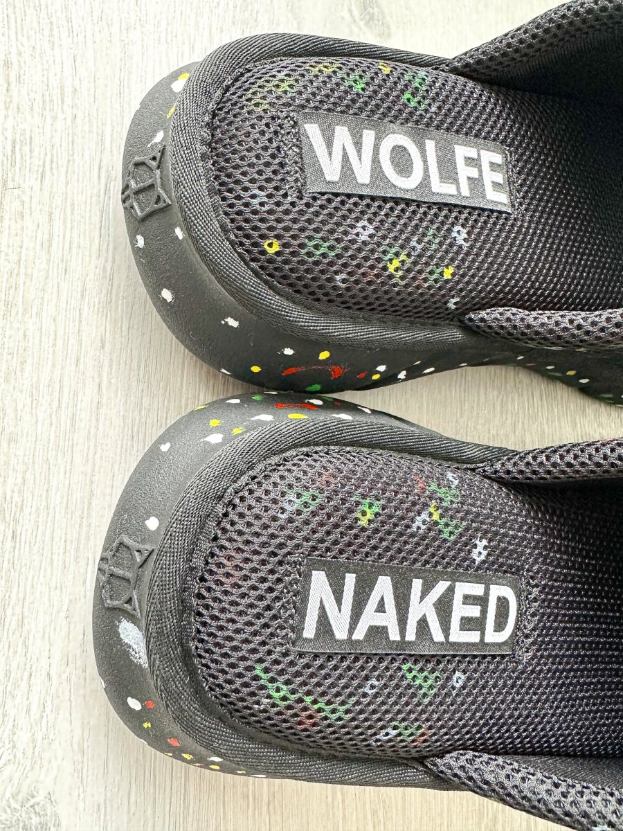 NAKED WOLFE Vegas Black Wolfe Embossed Graffiti Army Mesh Sandals Slide - Imagen 5