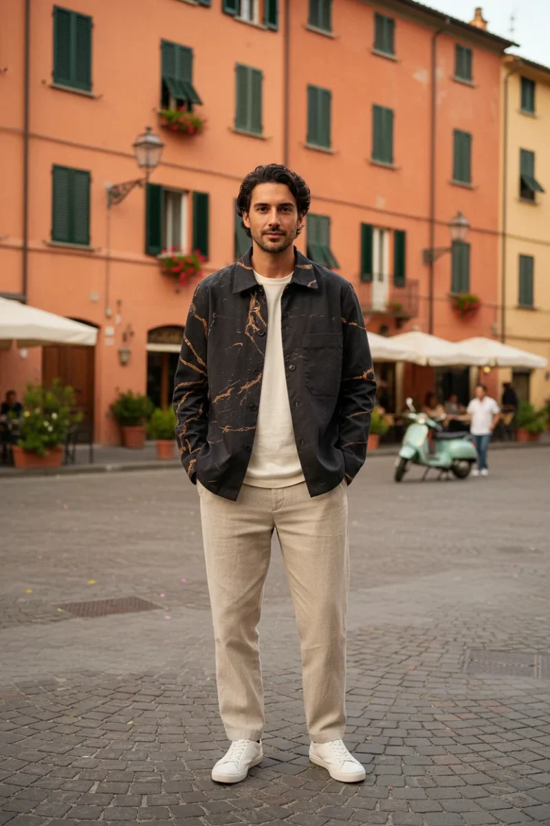 Barena Cotton Canvas Over Shirt Jacket In Black - Imagen 2