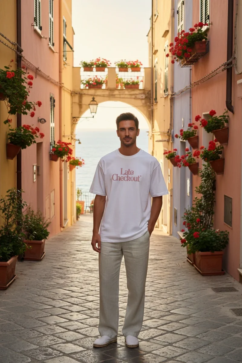 Late Checkout White Tee Shirt