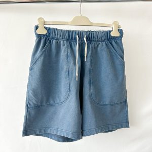 Drake's Blue Cotton Drawstring Jogger Shorts