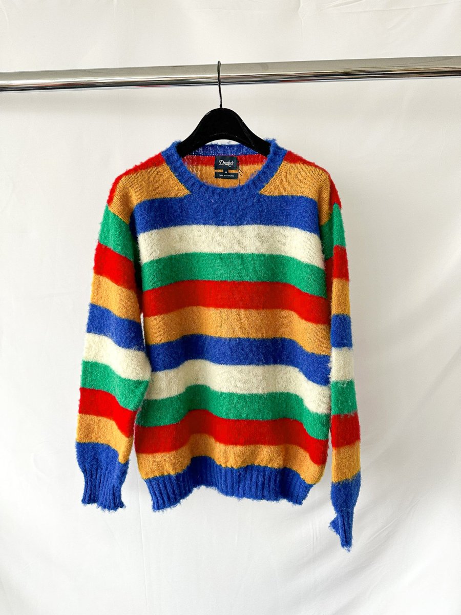 Drake's Shetland Jumper In Multi Coloured Stripe - Imagen 2