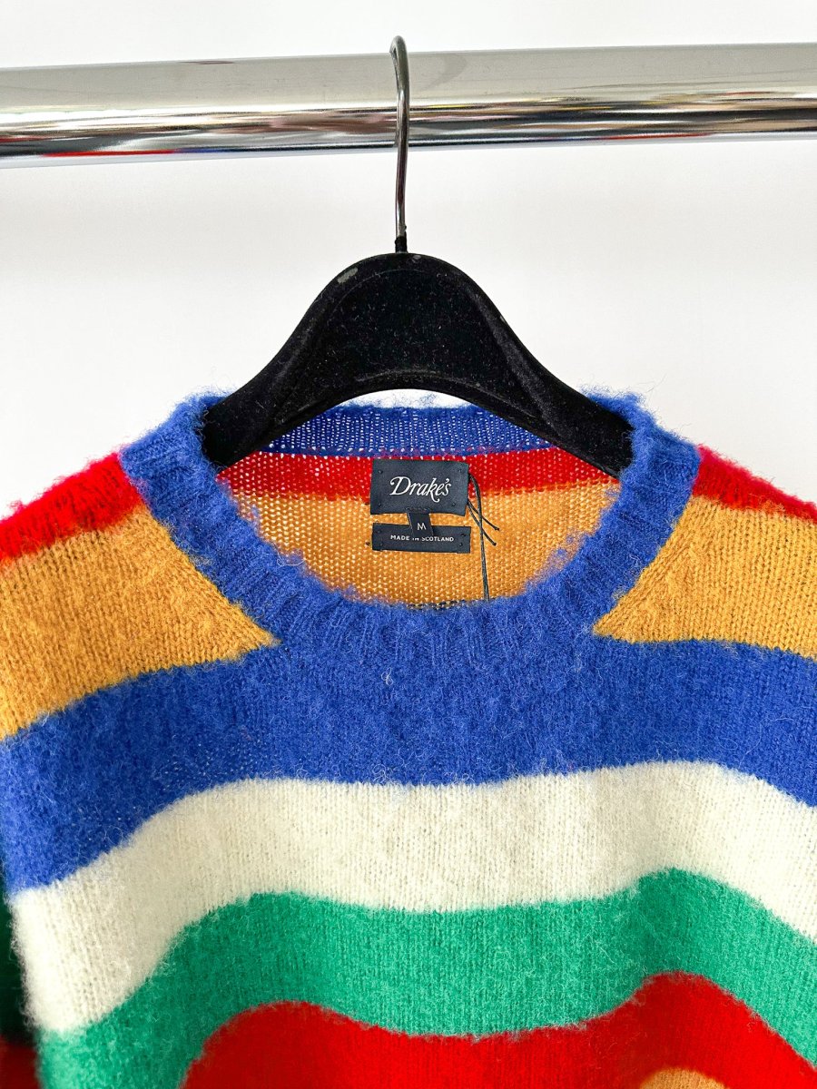 Drake's Shetland Jumper In Multi Coloured Stripe - Imagen 4