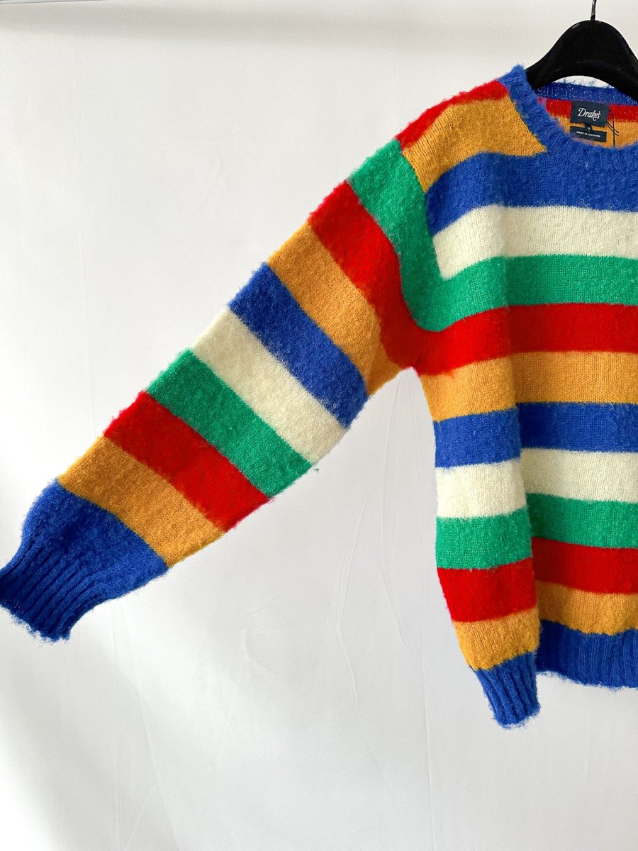 Drake's Shetland Jumper In Multi Coloured Stripe - Imagen 5