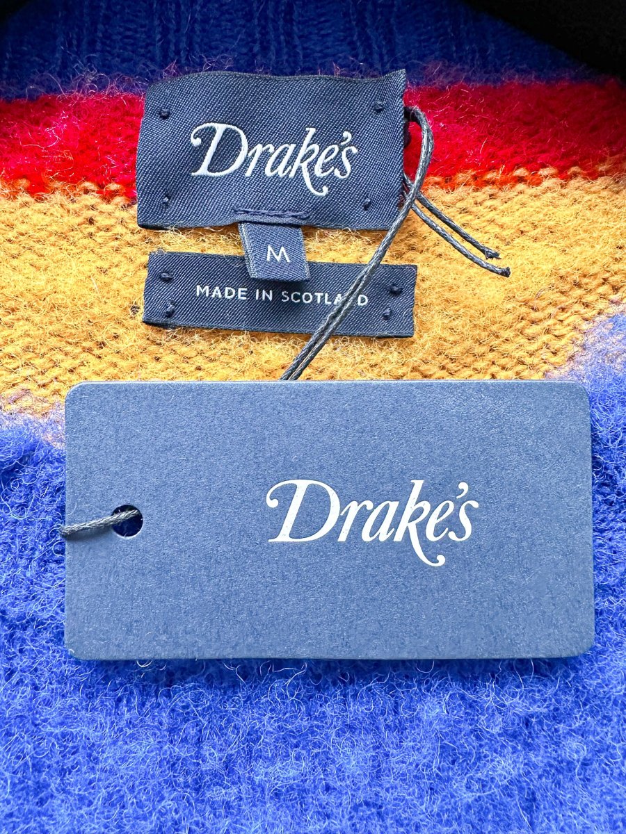 Drake's Shetland Jumper In Multi Coloured Stripe - Imagen 7