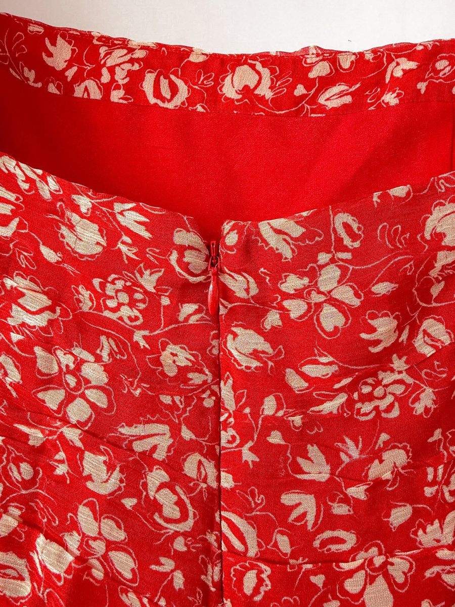 Rixo London Bowie Red Floral Print Woven Mini Dress (Plus Size) - Imagen 8
