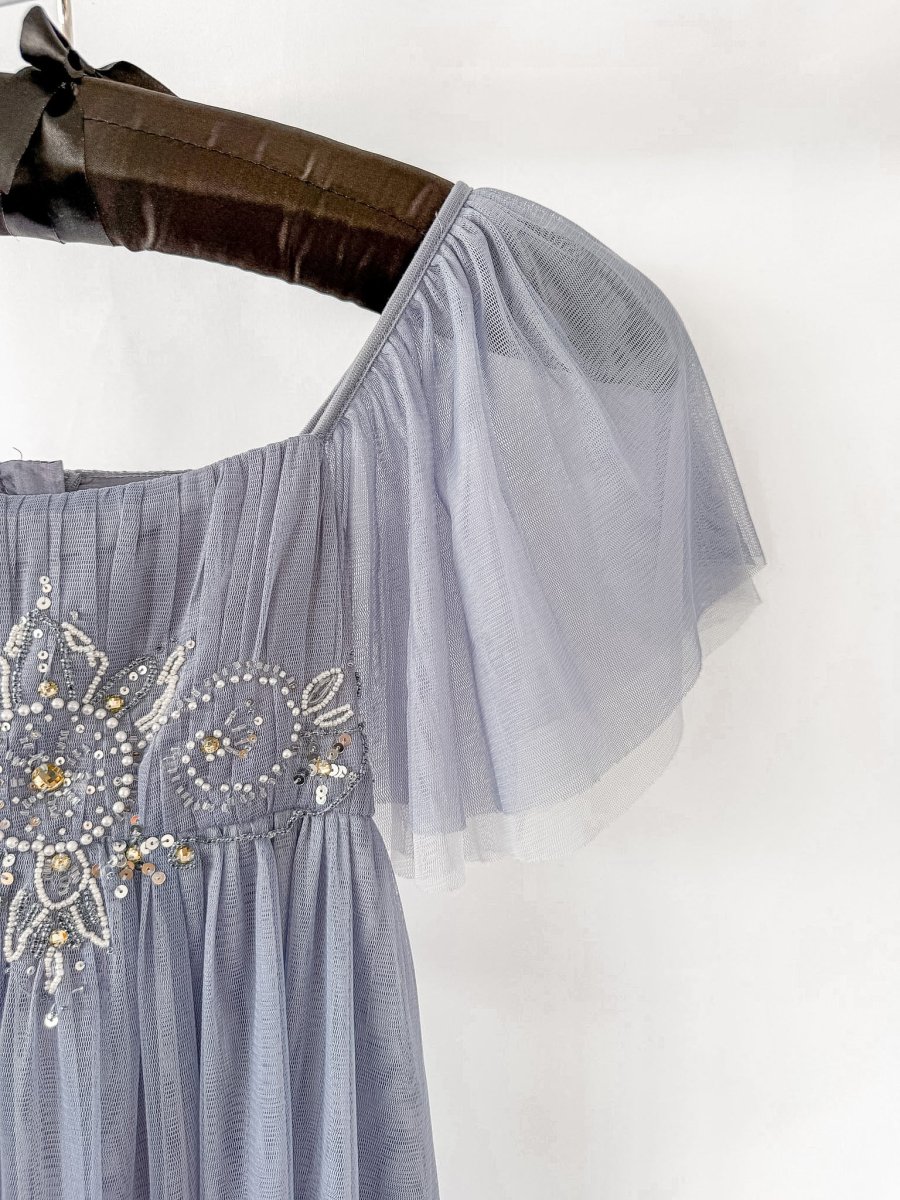 Rixo London Bridal Blue Tulle Beaded Detail Dress - Imagen 8