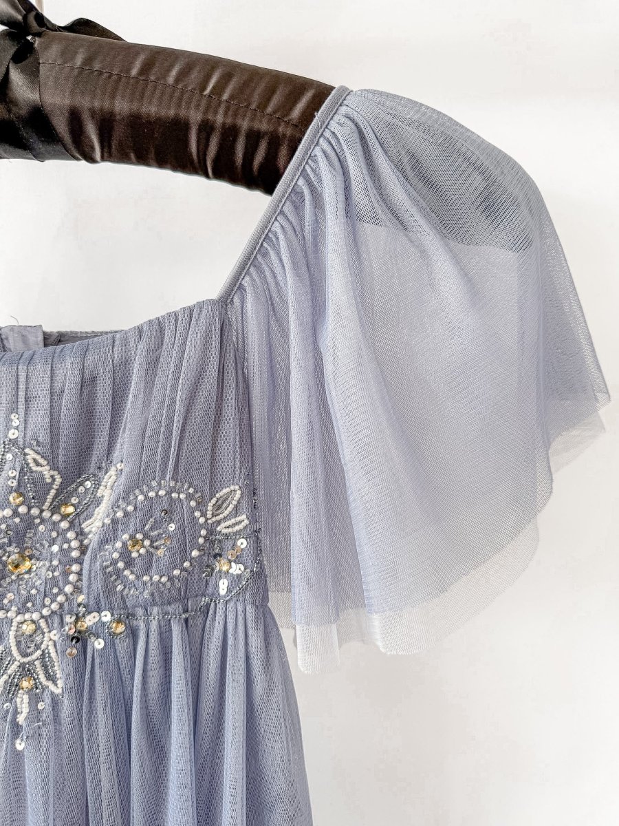 Rixo London Bridal Blue Tulle Beaded Detail Dress - Imagen 9