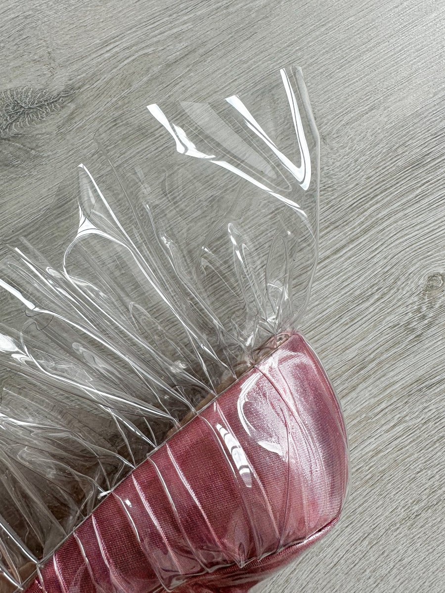 MIDNIGHT 00 Light Pink Ruched PVC Plastic Detail High Heels - Imagen 8