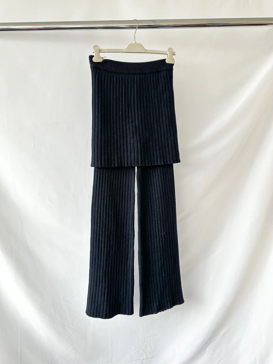 Loewe Layered Skirt Flared Leg Wool Trousers - Imagen 6