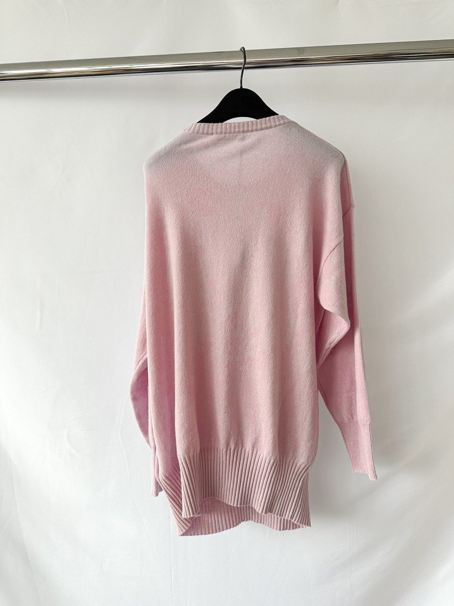 There Was One 100% Cashmere Lavender Long Sleeve Loose Fit Jumper - Imagen 5