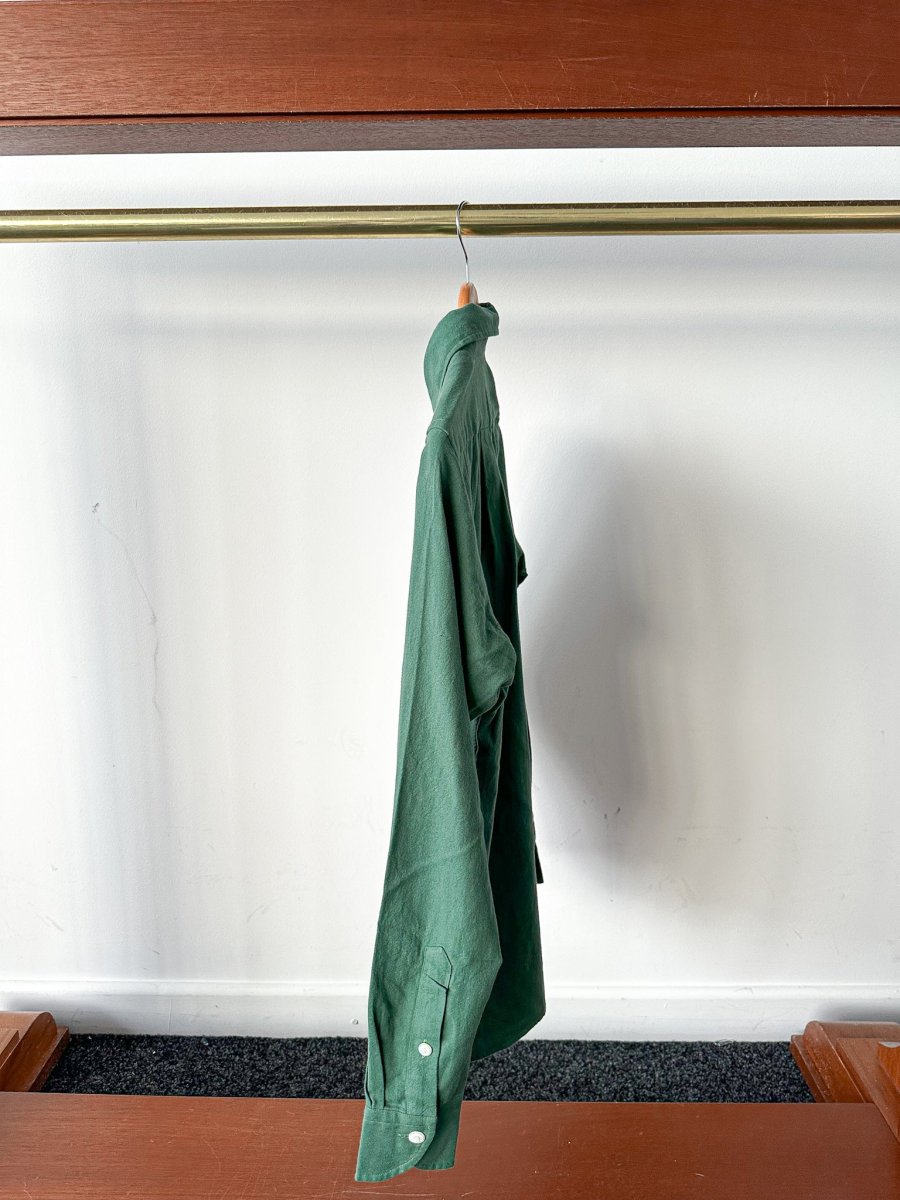 Drake's Green Brushed Cotton Work Shirt - Imagen 6
