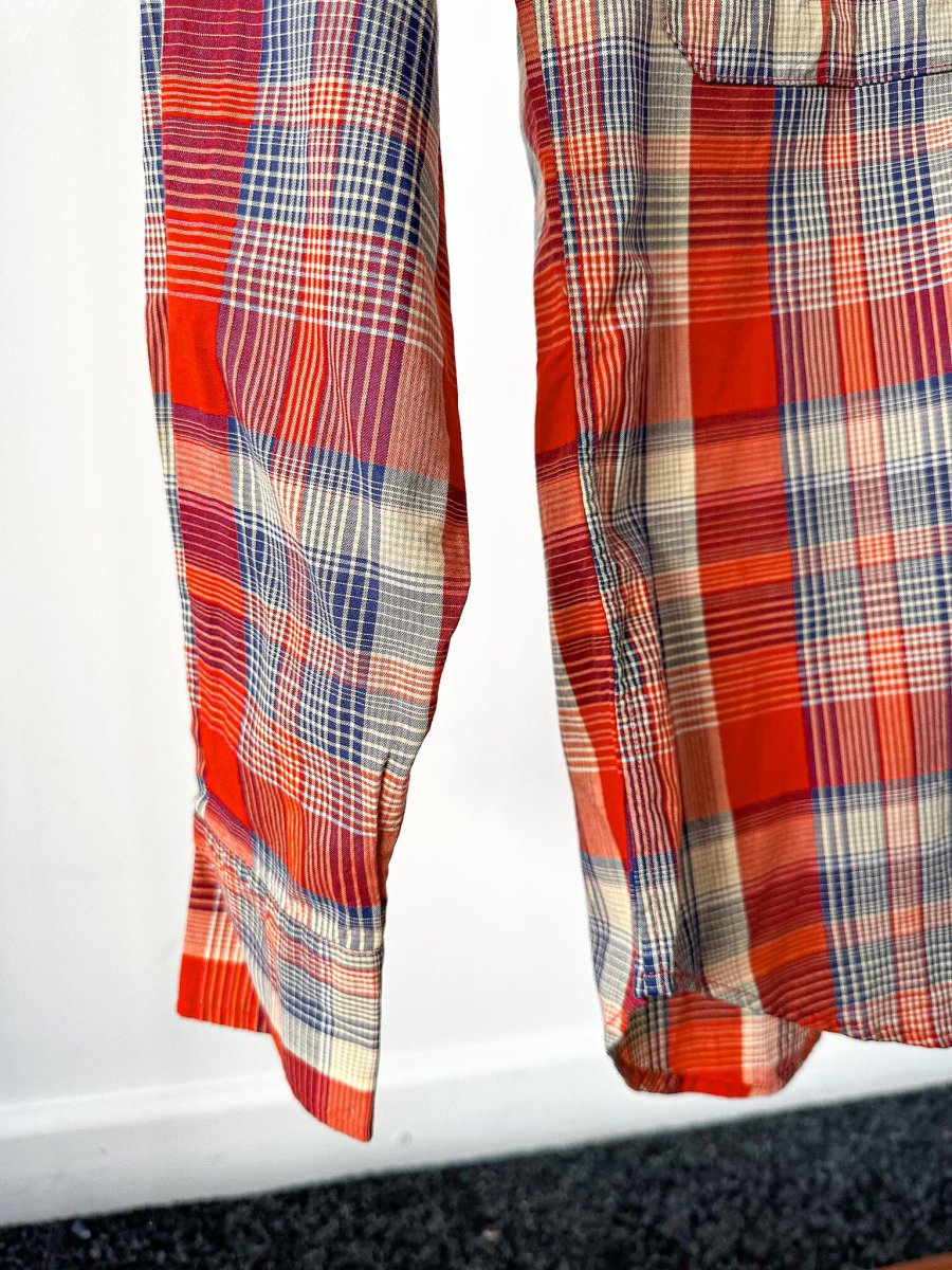 Drake's Red Amber Checked Double Pocket Shirt - Imagen 6