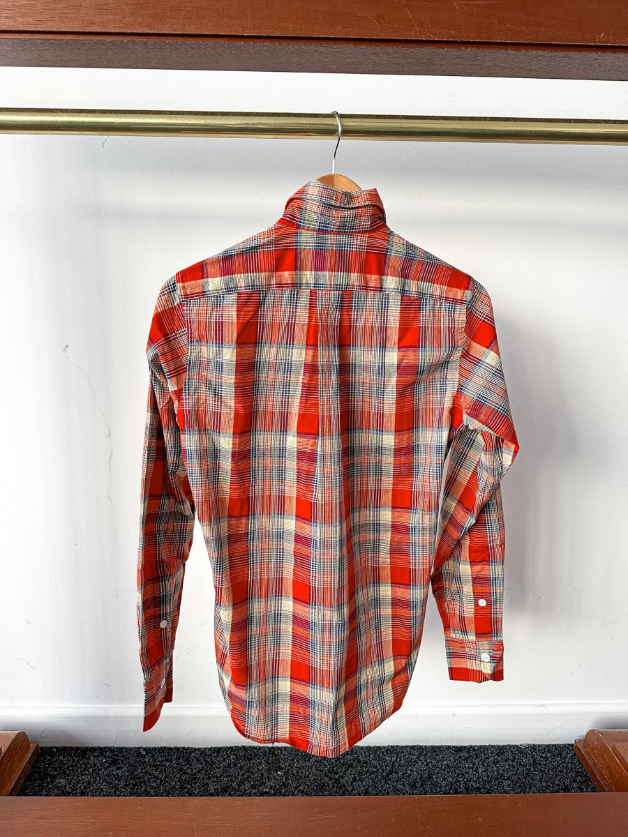 Drake's Red Amber Checked Double Pocket Shirt - Imagen 3