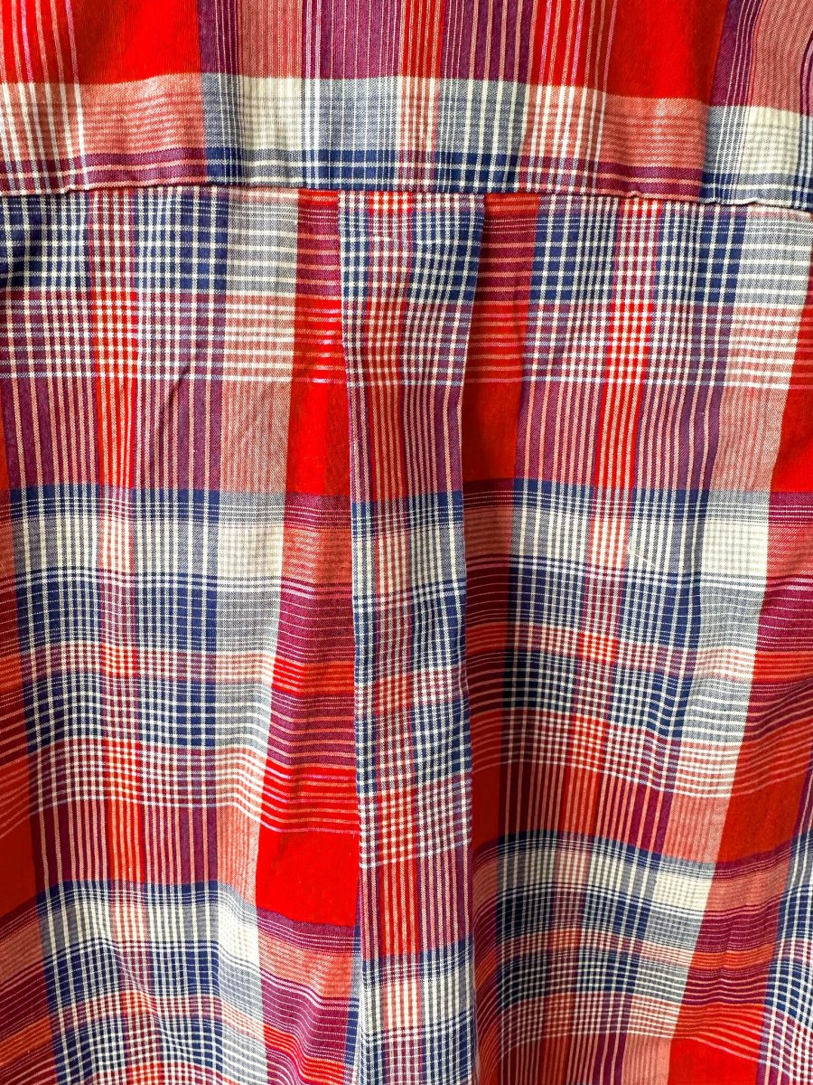 Drake's Red Amber Checked Double Pocket Shirt - Imagen 7